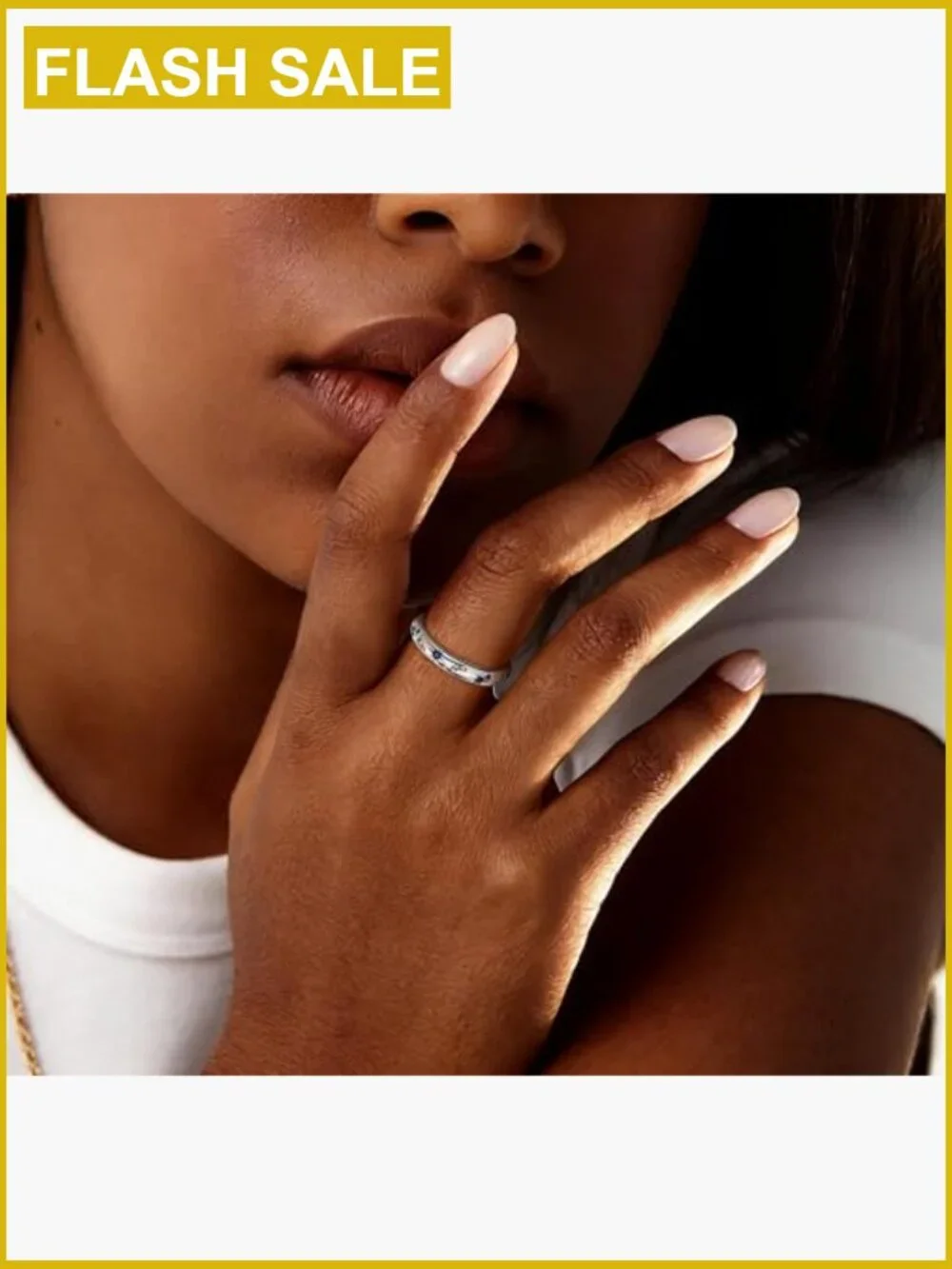 925 Sterling Silver Sun Moon Star Stackable Ring Women Size 8